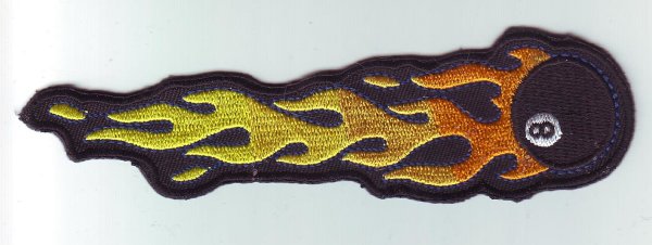 Patch FP0183 "Eightball and flames"