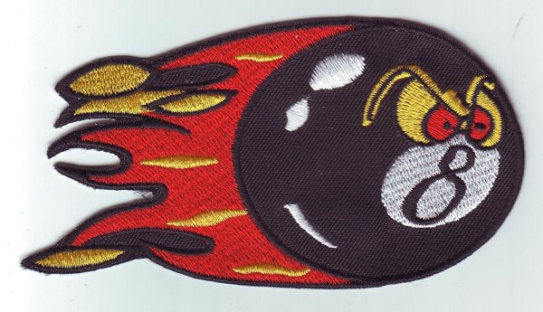 Patch FP0184 "Eightball and flames"